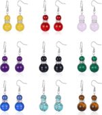 Kesaplan Dangle Earrings for Women Trendy Crystal Lightweight Colorful Gemstone Earrings Drop Healing Stone Beaded Earring Jewelry Gifts for Women Mother’s Day Christmas Birthday Party - Image 2
