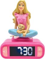 LEXIBOOK, Barbie, Nightlight Alarm Clock, Sounds and Melodies, LCD Backlit Screen, Luminous, Snooze, Pink, RL800BB - Image 2