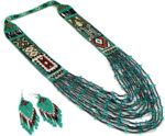Layered Beaded Necklace – Boho Native Handmade Seed Bead Tassel Necklace, Bohemian Large Statement Beaded Necklace for Women (Multicolor) - Image 2