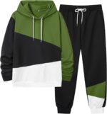LecGee Men's Tracksuit 2 Piece Athletic Color Block Hoodie and Sweatpants Casual Sweatshirt Joggers Sweatpants Set for Men - Image 2