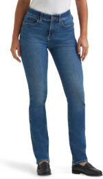 Lee Women's Ultra Lux Comfort with Flex Motion Straight Leg Jean, Blue Strain, 18 Short - Image 2
