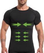 Lgtfy 4D Mens Compression Shirt Short Sleeve, Gynecomastia Tummy Control Back Support Undershirt, Slimming Vest - Image 2