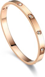 Love Bracelets Stainless Steel friendship Bracelet Cubic Zircon Filled Gold and Silver Female Women Mother's Day Valentine's Day Wedding Couple and Birthday Gift - Image 2