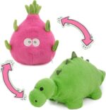 MIAODAM Reversible Dragon Fruit Dinosaur Plush Toys, Zip Flip Stuffed Animals, Cute Dinosaur Plushie in A Dragon Fruit, for Baby, Boys & Girls (30cm/11.8in) - Image 2
