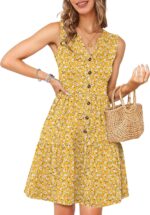 MOLERANI Women Summer Casual Sleeveless Sundress 2026 V Neck Beach Vacation Tiered Dress Button Mini Dresses with Pockets - Image 2