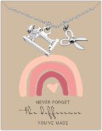 MYOSPARK Sewing Machine Necklace With Message Card Scissors Charm Jewelry Sewing Gift for Quilter Seamstress (Sewing Scissors NL) - Image 2