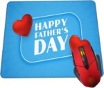 Mouse Pad Happy Fathers Day Hearts Blue Mouse Pads for Desk Non-Slip Rubber Base Square Gaming Mousepad Mat for Computer Home Office - Image 2