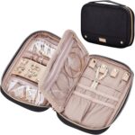 NISHEL Travel Jewelry Case, Holiday Organizer for Necklaces, Earrings, Rings, Bracelets, Watch, Black - Image 2