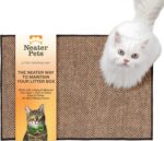 Neater Pets Jute Cat Litter Trapping Mat - Catches Spilled Litter Mess from Kitty Litter Box to Protect Floors, Soft on Cats Paws, Anti-Skid Backing, Easy to Clean, Checkered, 24" x 36" - Image 2