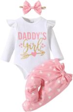 Newborn Infant Baby Girls Clothes Long Sleeve Bodysuit Pants Set Fall Winter Outfits - Image 2