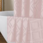 OWENIE Solid Blush Fabric Shower Curtain for Bathroom, Farmhouse Boho Shower Curtain- Soft Cloth & Hotel Spa Quality, Machine Washable Shower Curtains Sets with 12 Hooks, Grommets Top, 72Wx78L - Image 2