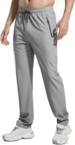 PJZHJ Men's Lightweight Hiking Pants Water Resistant Quick-Dry Rain Pants Elastic Waist Outdoor Sweatpants - Image 2