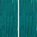 PartyWoo Teal Streamers Backdrop 3pcs Turquoise Foil Fringe Streamer Curtain 8.2FT Tinsel Backdrop for Birthday Gender Reveal Baby Shower Graduation Pool Mermaid Under The Sea Party Decorations - Image 2