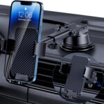 Phone Holders for Your Car [Military Grade Suction Ultra Strong Base] Cell Phone Car Holder 3 in 1 Dashboard/Windshield/Air Vent Hands-Free for iPhone Android - Image 2