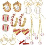 Quelay 8 Pairs Sports Earrings for Women Jewelry Gifts for Sport Lovers Mom Ladies Game Day Accessories - Image 2
