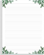 Stationery Lined Paper, Letter Size Unpunched Ruled Filler Paper, 100Sheets/200Pages Loose-Leaf Line, 100gsm, 8.5'' x 11'', Leaf - Image 2