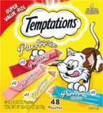Temptations Creamy Puree Squeezable Lickable Cat Treats, Wet Cat Treats with Beef, Salmon, Chicken, and Tuna Variety Pack, 0.42 oz. Tubes, 48 Count - Image 2