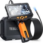 Teslong Inspection Camera, Dual Lens Borescope Camera with Light, NTS300 5" IPS Industrial Endoscope, 1080P Waterproof Flexible Mechanic Fiber Optic Snake Scope Cam for Wall Automotive Engine (16.5FT) - Image 2
