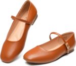 Trary Mary Jane Shoes Women, Ballet Flats Square Toe Ankle Strap Flats for Women, Adjustable Buckle Comfortable Dress Shoes - Image 2