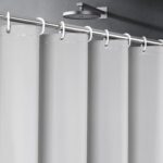 UFRIDAY Grey Short Shower Curtain Liner Premium PEVA 72 x 66 inch,Heavy Duty Shower Curtain with 3 Weighted Magnets, Plastic Waterproof Grey Shower Curtains for Bathroom with 12Hooks - Image 2