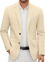 Vssjavun Mens Blazer Casual Sport Coats Slim Fit Two Button Lightweight Suit Jacket Business Jacket - Image 2