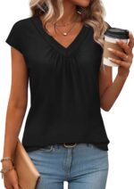 WIHOLL Tank Tops for Women Summer Shirts V Neck T-Shirts Beach Vacation Clothe Boho Sleeveless Basic Tees Fashion Clothing - Image 2