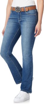 WallFlower Women's Legendary Slim Bootcut Mid-Rise Belted Insta Stretch Juniors Jeans (Standard and Plus) - Image 2