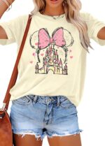 Women Magic Kingdom Shirt Castle Graphic Shirts Casual Family Vacation Holiday T Shirt Cute Short Sleeve Tee Top - Image 2