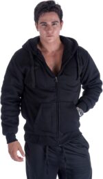 Yasumond Hoodies for Men Zipper Fleece Sweatshirt Heavy Sherpa Lined Hooded Warm Winter Coats Big Tall - Image 2