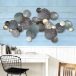 ZZYYZZ Large Metal Wall Decor, Boho Lotus Leaf Metal Wall Decoration, 3D Stacked Flower Wall Art Décor, Nautical Coastal Outdoor Wall Decor, for Living Room Bedroom Dining Room, 52.5" x 26.5" - Image 2