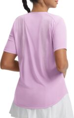 baleaf Women's Workout Tops Short Sleeve Mesh Back Quick Dry Breathable UPF 50+ Athletic Shirts for Running Gym Hiking Tee - Image 2