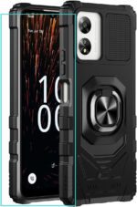 for Celero 5G SC Case with Screen Protector,Celero5g SC Phone Case Magnetic Ring Stand Military Grade Rugged Frosted PC Back Soft Silicone Shockproof Cover for Celero 5g SC Black - Image 2