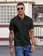 COOFANDY Men's Polo Shirts Short Sleeve Cotton Pique Casual Button T Shirts Classic Fit Collared Golf Shirts - Image 3