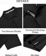 COOFANDY Men's Polo Shirts Short Sleeve Cotton Pique Casual Button T Shirts Classic Fit Collared Golf Shirts - Image 7