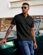 COOFANDY Men's Polo Shirts Short Sleeve Cotton Pique Casual Button T Shirts Classic Fit Collared Golf Shirts - Image 9