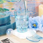 Rubtlamp 180Pcs Blue Glitter Dinnerware Set(30 Guests), Blue Plastic Plate With Gitter Disposable Silverware, Gitter Plate Set Include 30Dinner Platos, 30Dessert Platos, 90Cutlerys, 30Cups for Party - Image 6