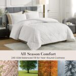 Amélie Home Twin Comforter Set, 2 Piece White Jacquard Bedding Set with 1 Pillow case, Soft Microfiber Diamond Design, Lightweight All-Season for Bedroom & Dorm - Image 4