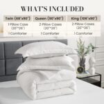 Amélie Home Twin Comforter Set, 2 Piece White Jacquard Bedding Set with 1 Pillow case, Soft Microfiber Diamond Design, Lightweight All-Season for Bedroom & Dorm - Image 7
