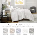 Amélie Home Twin Comforter Set, 2 Piece White Jacquard Bedding Set with 1 Pillow case, Soft Microfiber Diamond Design, Lightweight All-Season for Bedroom & Dorm - Image 9