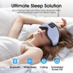 MUSICOZY White Noise Sleep Mask Headphones with 16 Soothing Sounds, Bluetooth Sleep Mask 3D Wireless Music Sleeping Headphones for Side Sleeper - Image 3