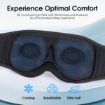 MUSICOZY White Noise Sleep Mask Headphones with 16 Soothing Sounds, Bluetooth Sleep Mask 3D Wireless Music Sleeping Headphones for Side Sleeper - Image 4