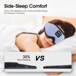 MUSICOZY White Noise Sleep Mask Headphones with 16 Soothing Sounds, Bluetooth Sleep Mask 3D Wireless Music Sleeping Headphones for Side Sleeper - Image 8