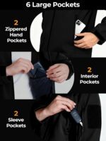 Men's Waterproof Softshell Jacket,Windproof Fleece Lined Winter Coat with Hood,Lightweight and Warm - Image 6