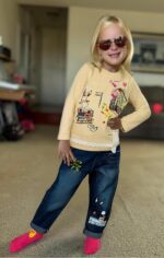 MAXIMGR Toddler Girl Clothes Baby Girl Outfits Cute Long Sleeve Cartoon Top + Jeans Pants Fall Winter Girls Clothing Sets - Image 5