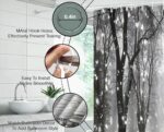 Winter Forest Shower Curtain Gray Black Nature Tree Forest Snowflake Rustic Scenery Landscape 70" WX70 H Bathroom Decor Fabric Curtain with Hooks - Image 8