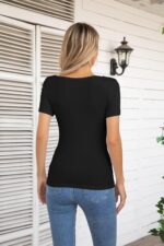 VICHYIE Womens Fashion Fall Clothes One Piece Cutout Tops Long Sleeve Ribbed Slim Fitted Shirts Tee Tshirts - Image 5