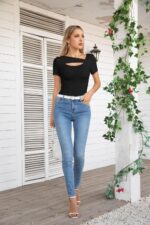 VICHYIE Womens Fashion Fall Clothes One Piece Cutout Tops Long Sleeve Ribbed Slim Fitted Shirts Tee Tshirts - Image 6