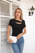 VICHYIE Womens Fashion Fall Clothes One Piece Cutout Tops Long Sleeve Ribbed Slim Fitted Shirts Tee Tshirts - Image 8