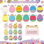 24 Set Easter Eggs Sticky Notes and Pens Set Easter Gifts Colorful Eggs Self Sticky Note Memo Pads with Pens for Classroom Office Supplies Goodies Bag Basket Stuffer Prizes - Image 4