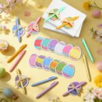 24 Set Easter Eggs Sticky Notes and Pens Set Easter Gifts Colorful Eggs Self Sticky Note Memo Pads with Pens for Classroom Office Supplies Goodies Bag Basket Stuffer Prizes - Image 5